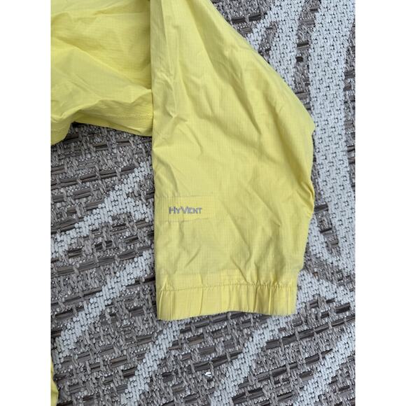 The North Face Girls Yellow HyVent Nylon Jacket Packable Hood Rain Coat XL 18 - Picture 3 of 6